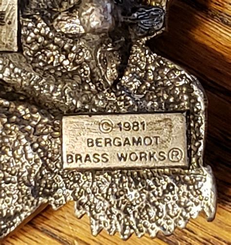 bergamot brass|bergamot brass works 1981.